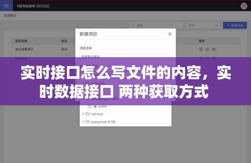 实时接口怎么写文件的内容，实时数据接口 两种获取方式 