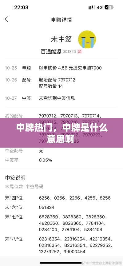 中牌热门，中牌是什么意思啊 