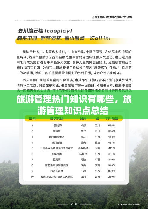 旅游管理热门知识有哪些，旅游管理知识点总结 