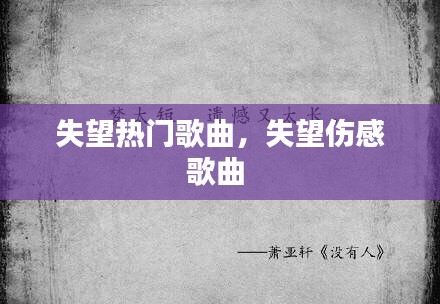 失望热门歌曲，失望伤感歌曲 