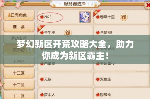 梦幻新区开荒攻略大全，助力你成为新区霸主！