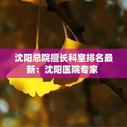 沈阳总院擅长科室排名最新：沈阳医院专家 