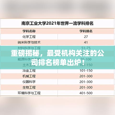 重磅揭秘，最受机构关注的公司排名榜单出炉！