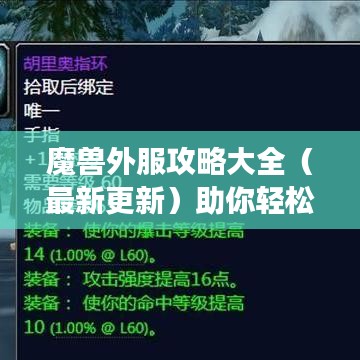 魔兽外服攻略大全（最新更新）助你轻松登顶游戏世界！
