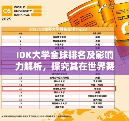 IDK大学全球排名及影响力解析，探究其在世界舞台上的卓越表现！