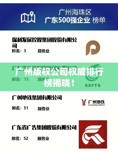 广州版权公司权威排行榜揭晓！
