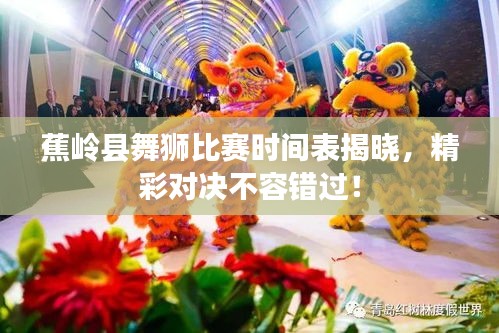 蕉岭县舞狮比赛时间表揭晓，精彩对决不容错过！