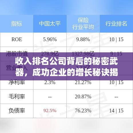 收入排名公司背后的秘密武器，成功企业的增长秘诀揭秘！