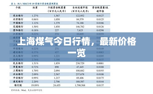 上海煤气今日行情，最新价格一览