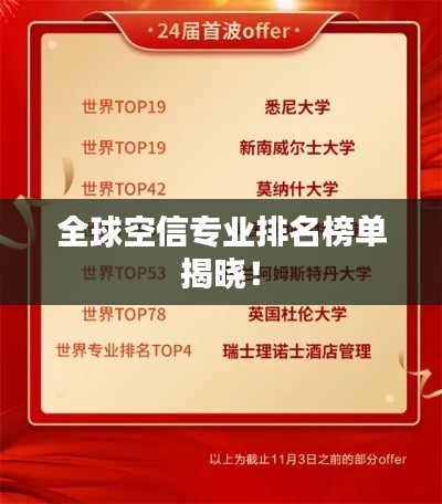 全球空信专业排名榜单揭晓！