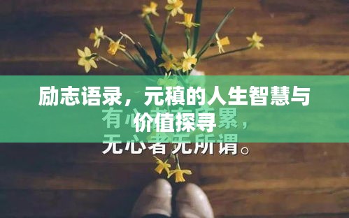 励志语录，元稹的人生智慧与价值探寻