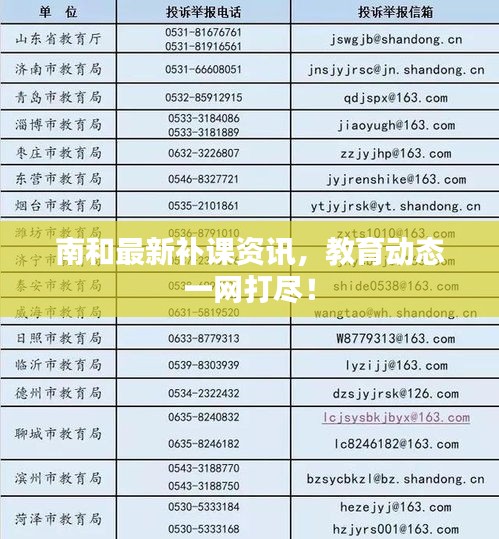 南和最新补课资讯，教育动态一网打尽！