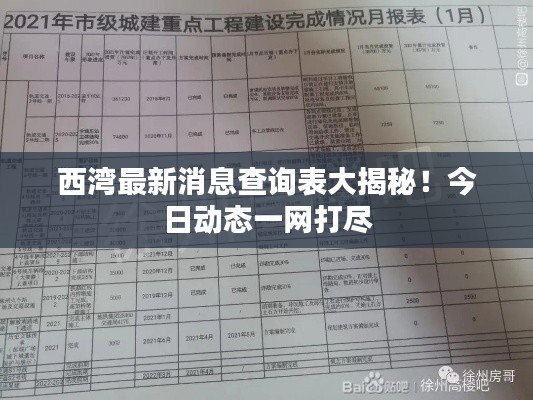 西湾最新消息查询表大揭秘！今日动态一网打尽
