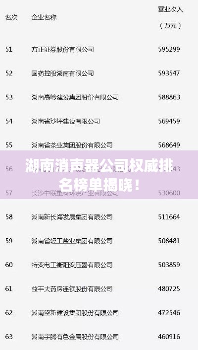 湖南消声器公司权威排名榜单揭晓！
