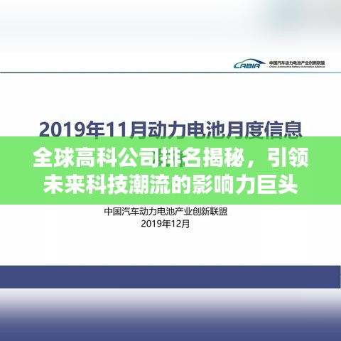 全球高科公司排名揭秘，引领未来科技潮流的影响力巨头