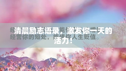 清晨励志语录，激发你一天的活力！