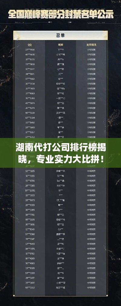 湖南代打公司排行榜揭晓，专业实力大比拼！
