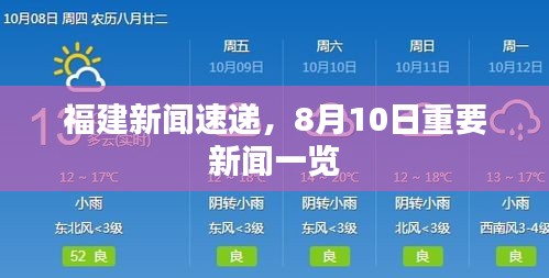 福建新闻速递，8月10日重要新闻一览