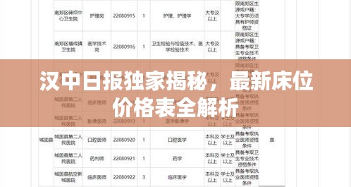 汉中日报独家揭秘，最新床位价格表全解析