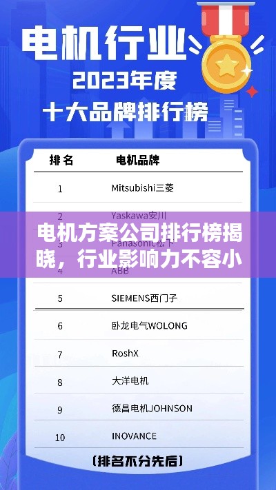 电机方案公司排行榜揭晓，行业影响力不容小觑！