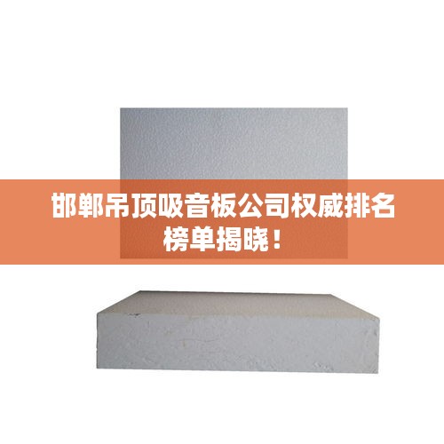 邯郸吊顶吸音板公司权威排名榜单揭晓！