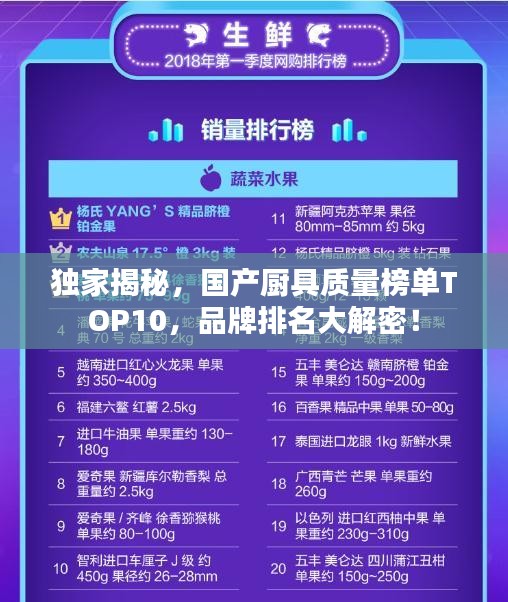 独家揭秘，国产厨具质量榜单TOP10，品牌排名大解密！