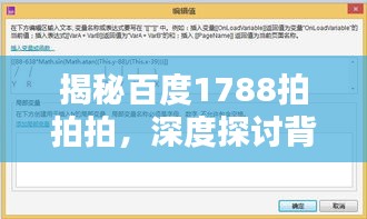 揭秘百度1788拍拍拍，深度探讨背后的秘密！