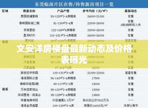 文安洋房楼盘最新动态及价格表曝光