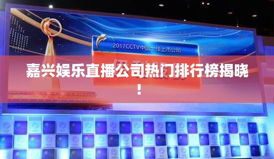 嘉兴娱乐直播公司热门排行榜揭晓！
