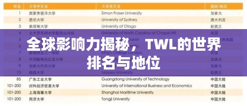 全球影响力揭秘，TWL的世界排名与地位